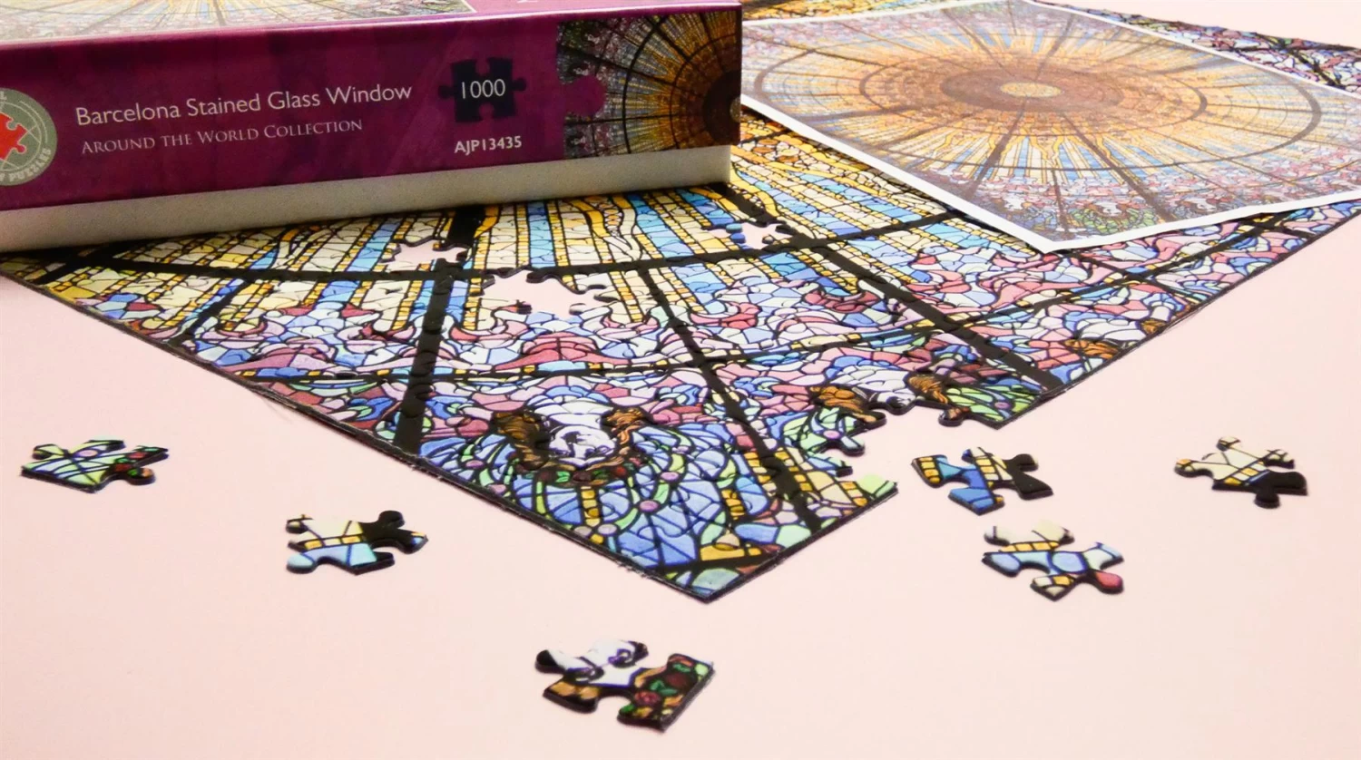 Barcelona Stained Glass Window 1000 Piece Jigsaw Puzzle - Image 7
