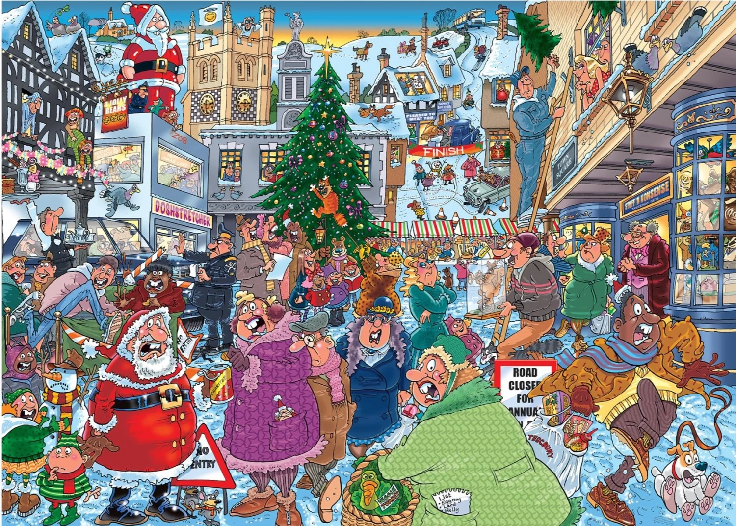 Jumbo Wasgij Christmas 19 Santa Dash 2 X 1000 Piece Jigsaw Puzzle