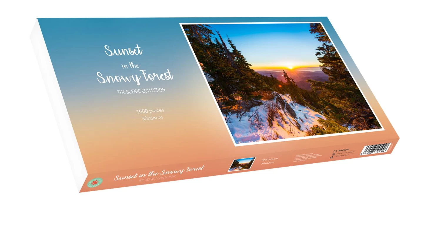 Sunset In The Snowy Forest 1000 Piece Jigsaw Puzzle - Image 2