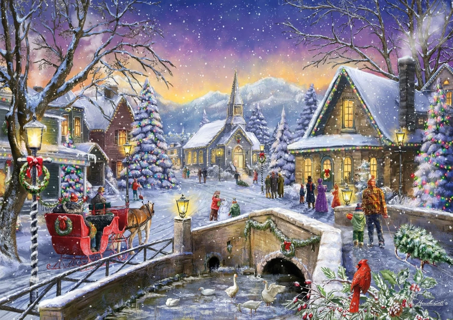 Christmas Village Glow 1000Piece Jigsaw Puzzle