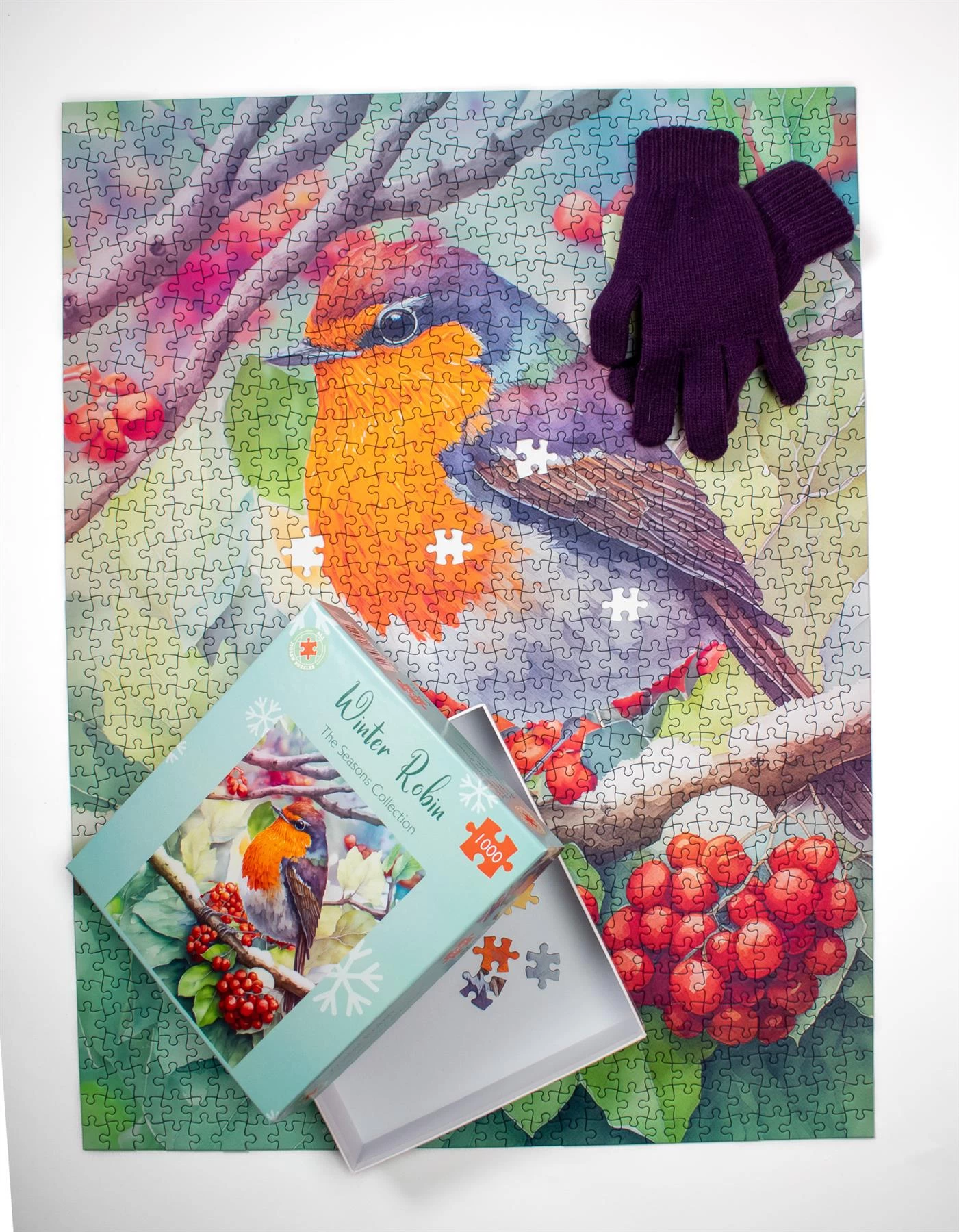 Winter Robin 1000 Piece Jigsaw Puzzle - Image 5
