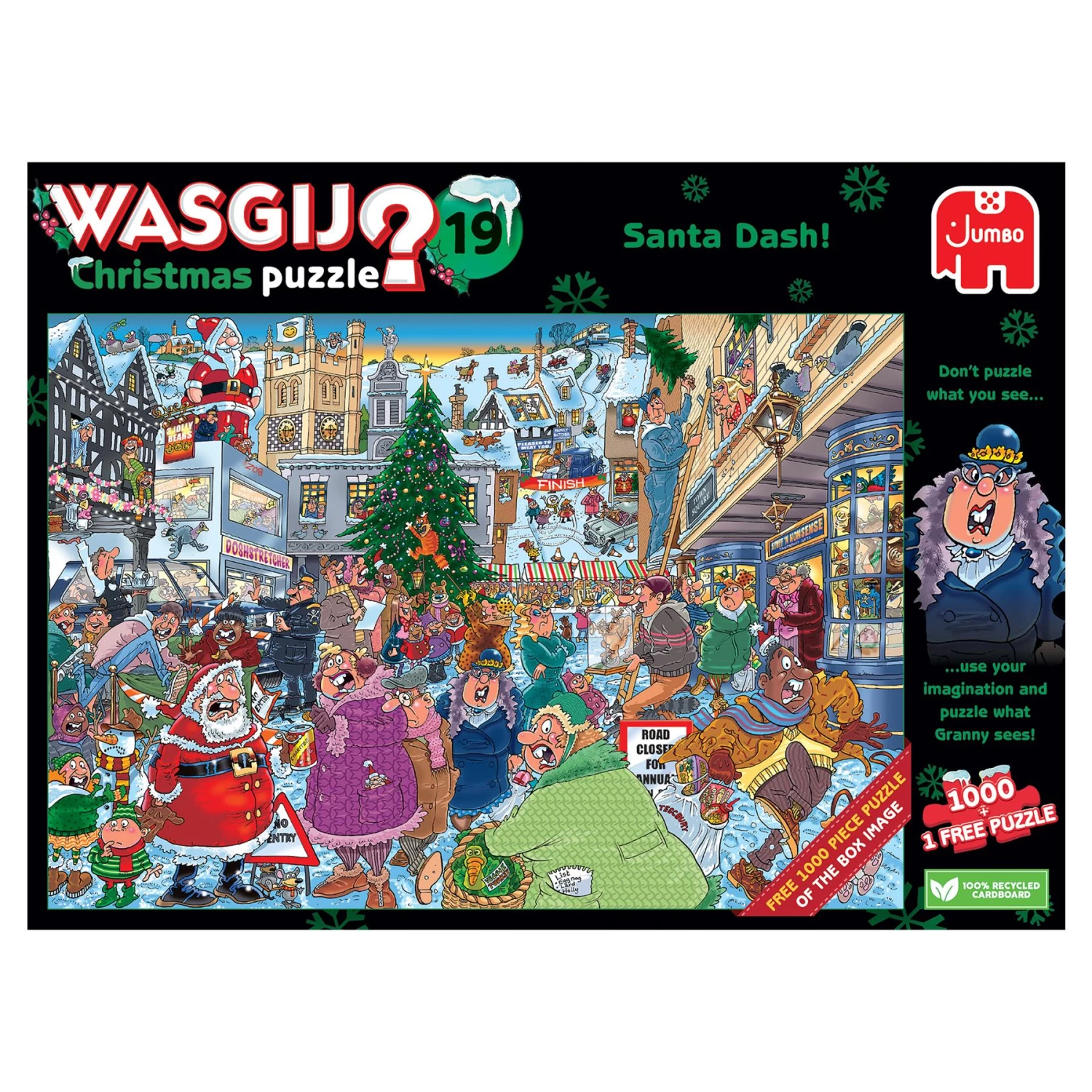 Jumbo Wasgij Christmas 19 Santa Dash 2 X 1000 Piece Jigsaw Puzzle - Image 3