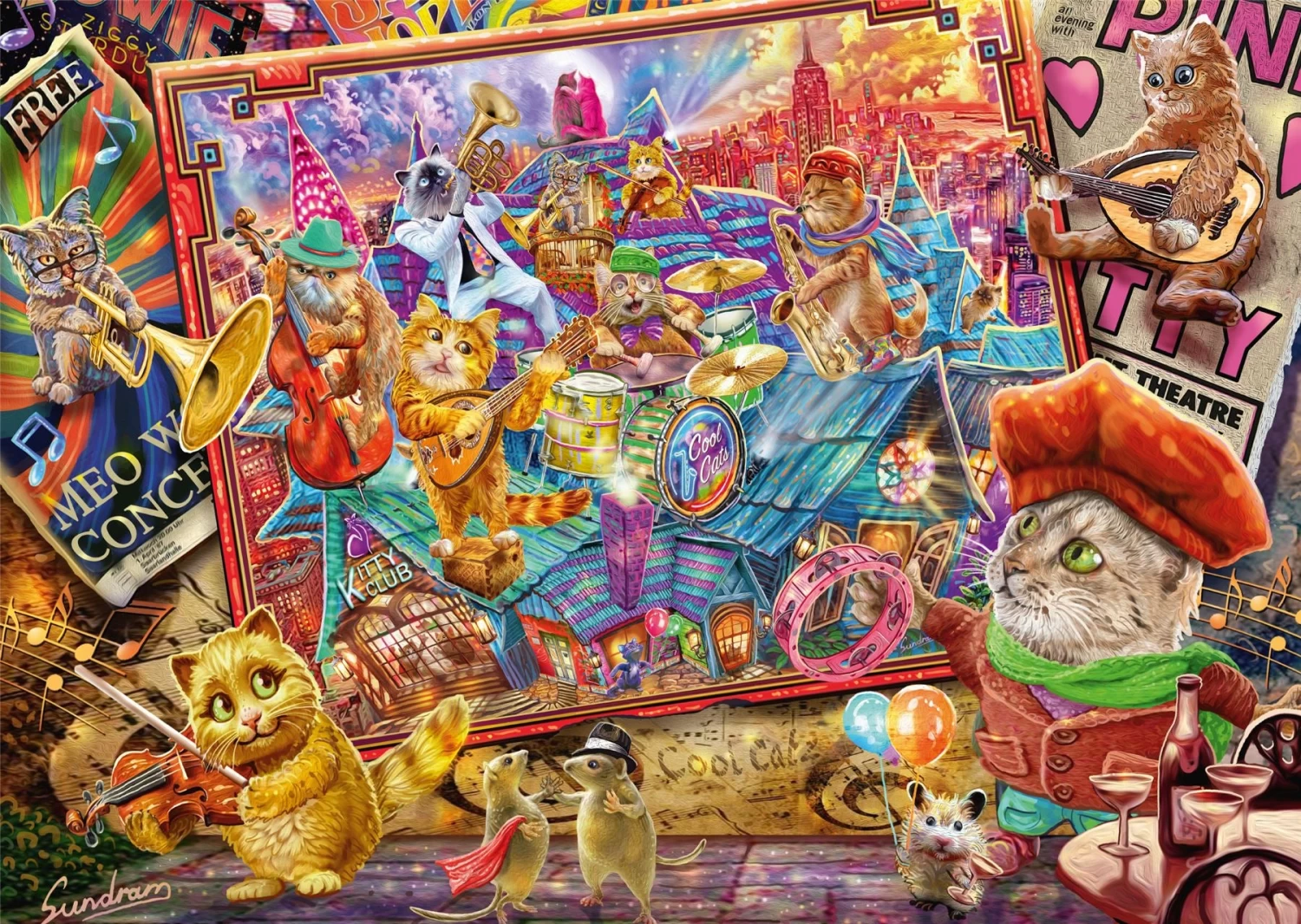 Schmidt Steve Sundram: Cat Mania 1000 Piece Jigsaw Puzzle