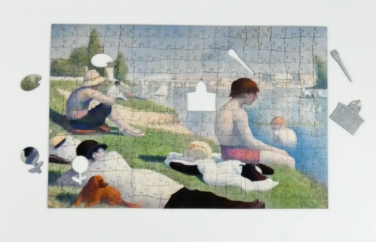 Bathers At Asnieres - National Gallery 300 Piece Wooden Jigsaw Puzzle - Image 4