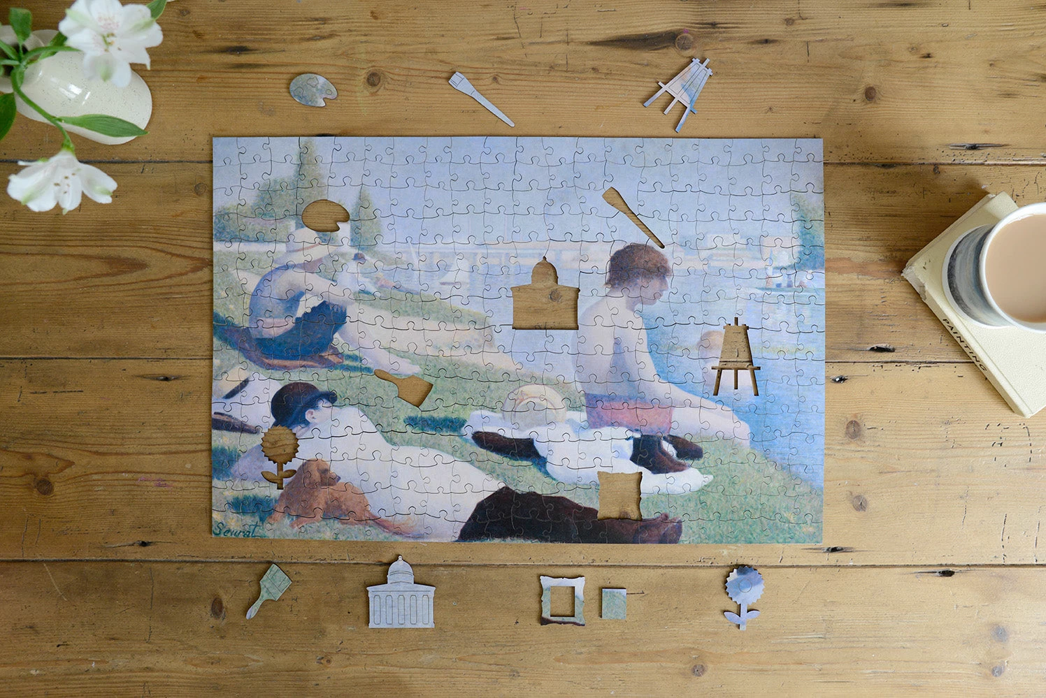 Bathers At Asnieres - National Gallery 300 Piece Wooden Jigsaw Puzzle - Image 2