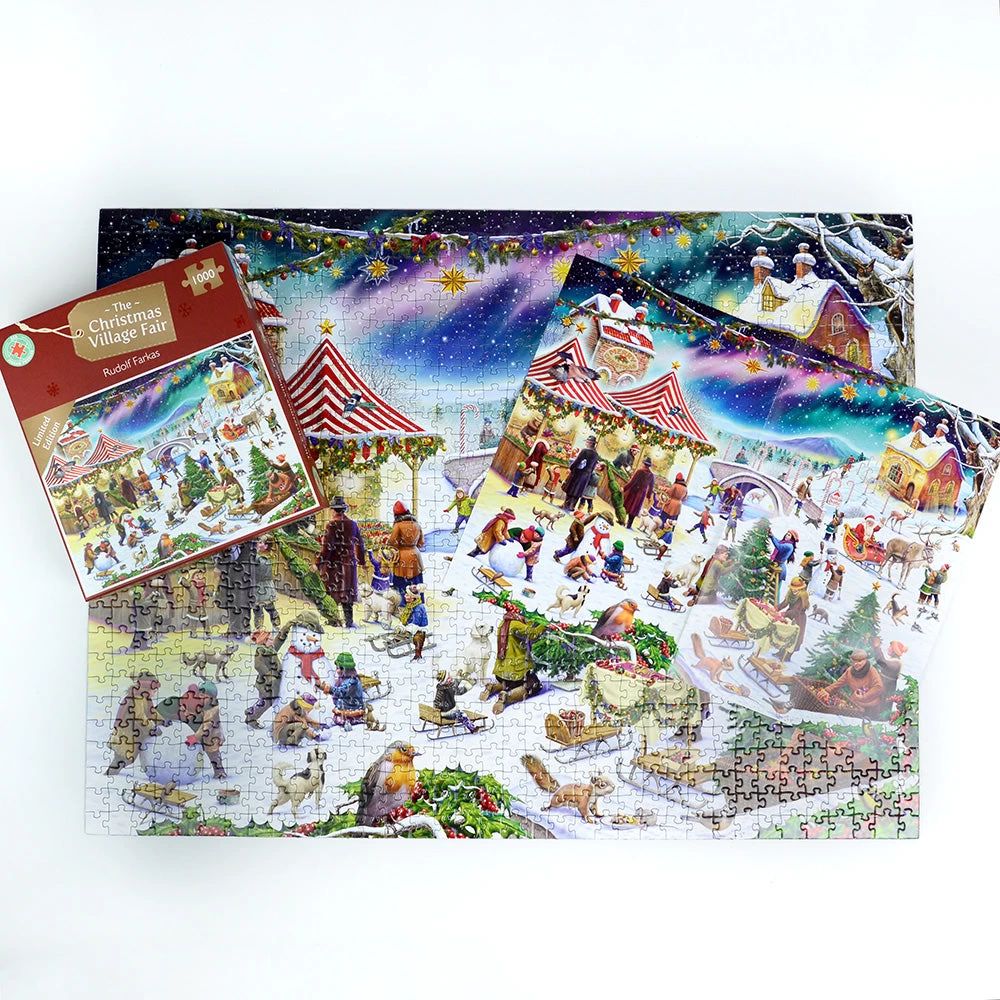 Christmas Village Fair - Festive Jigsaw Puzzle By Rudolf Farkas - Image 5