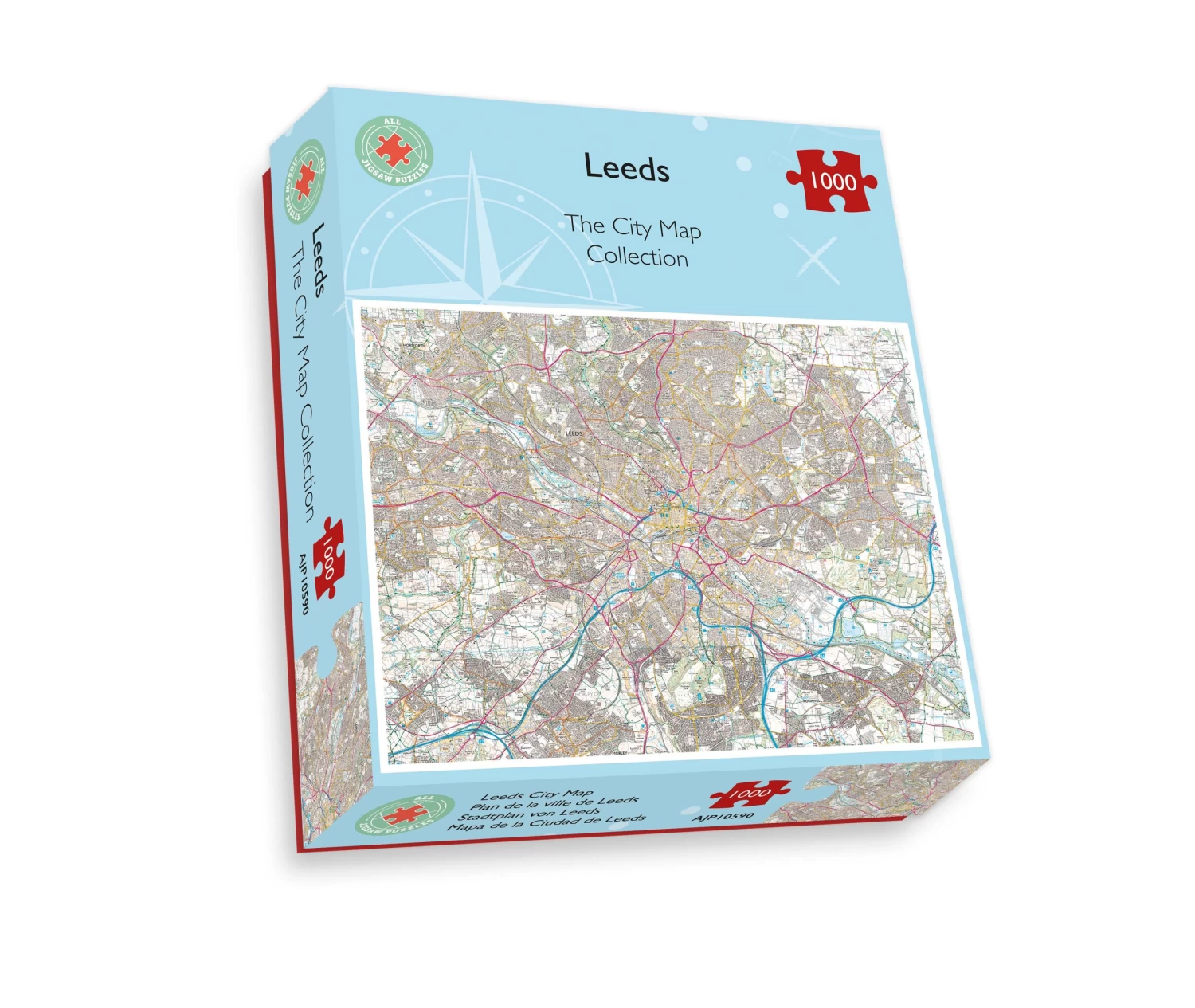 Leeds City Map 1000 Piece Jigsaw Puzzle - Image 2