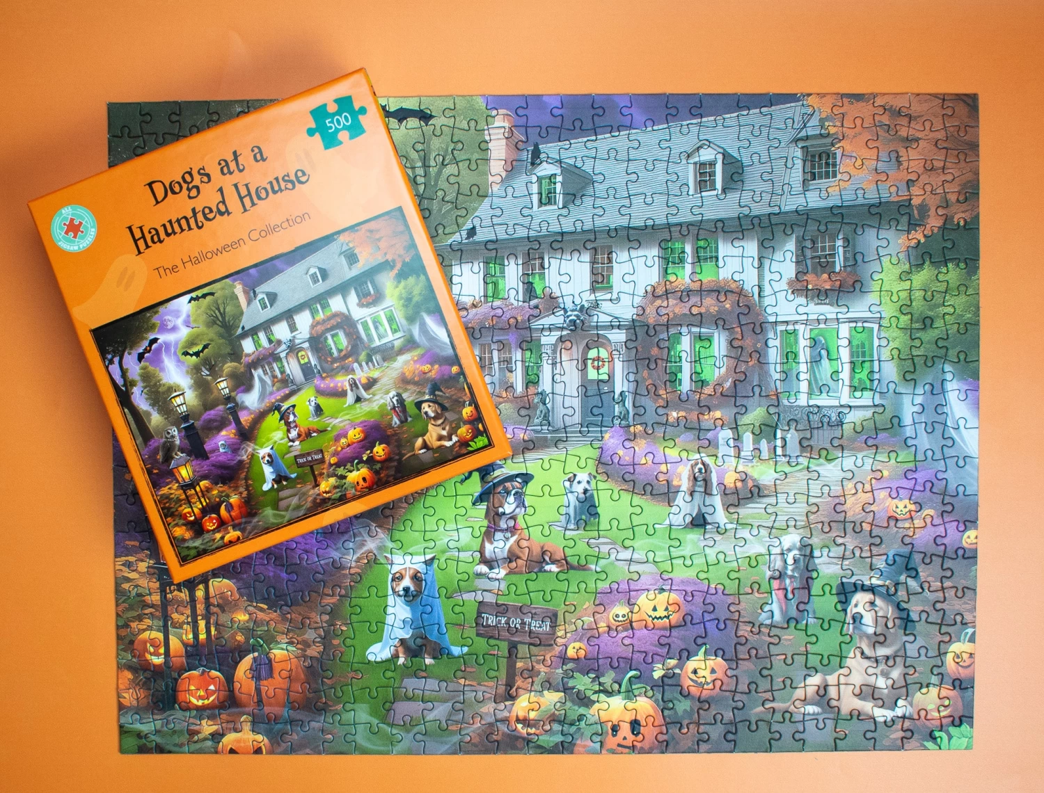 Dogs At A Haunted House 1000 Or 500 Piece Jigsaw Puzzle - Image 8