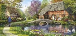 Gibsons Cottage By The Brook 636 Piece Jigsaw Puzzle