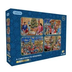 Gibsons A Christmas To Remember 4 X 500 Piece Jigsaw Puzzle