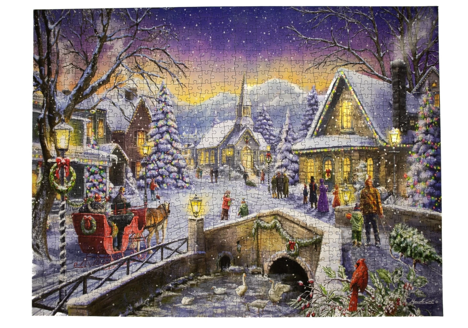 Christmas Village Glow 1000Piece Jigsaw Puzzle - Image 5