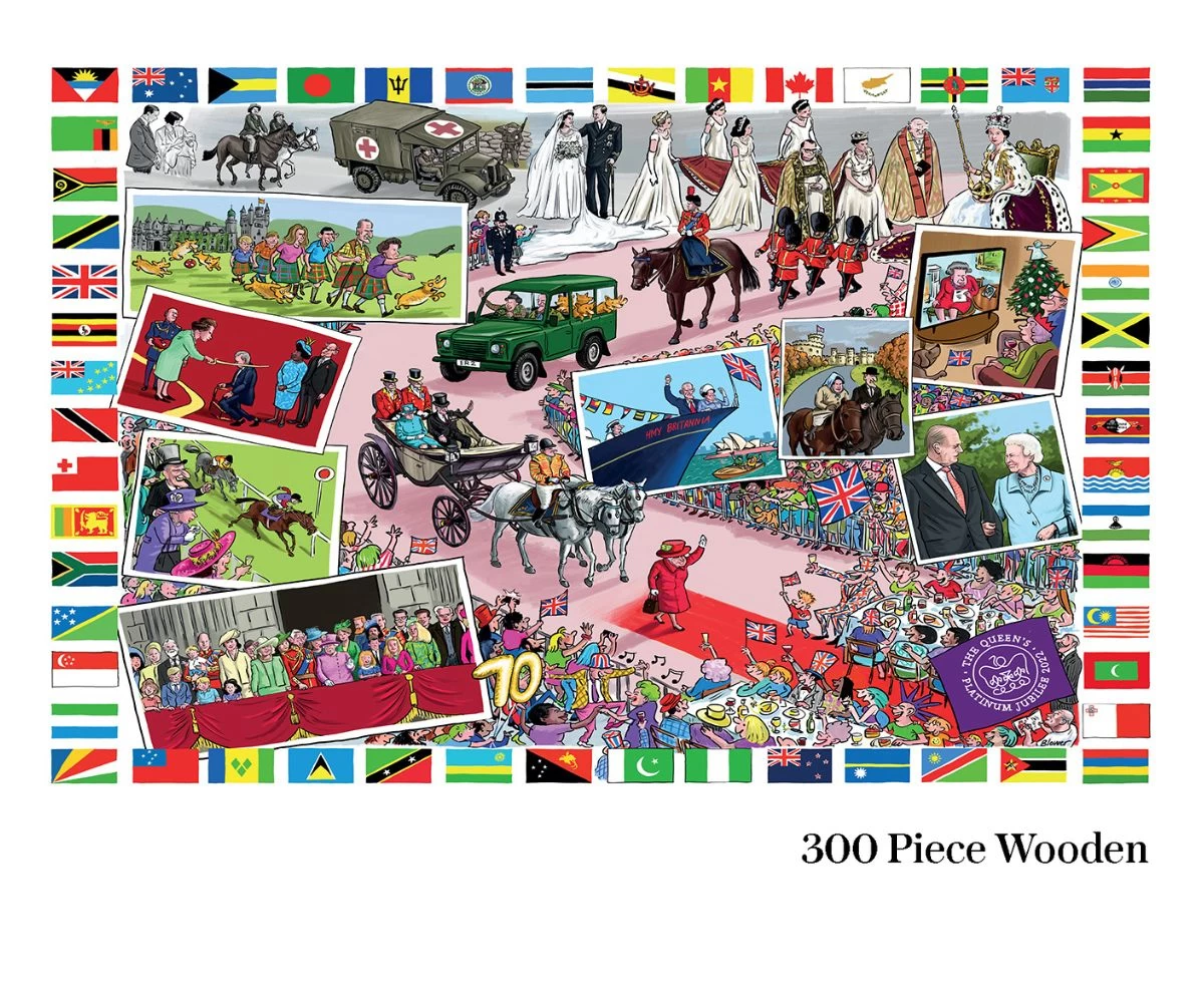 The Queen's Platinum Jubilee 2022 According To Blower 1000 Or 300 Piece Jigsaw Puzzle - Image 7