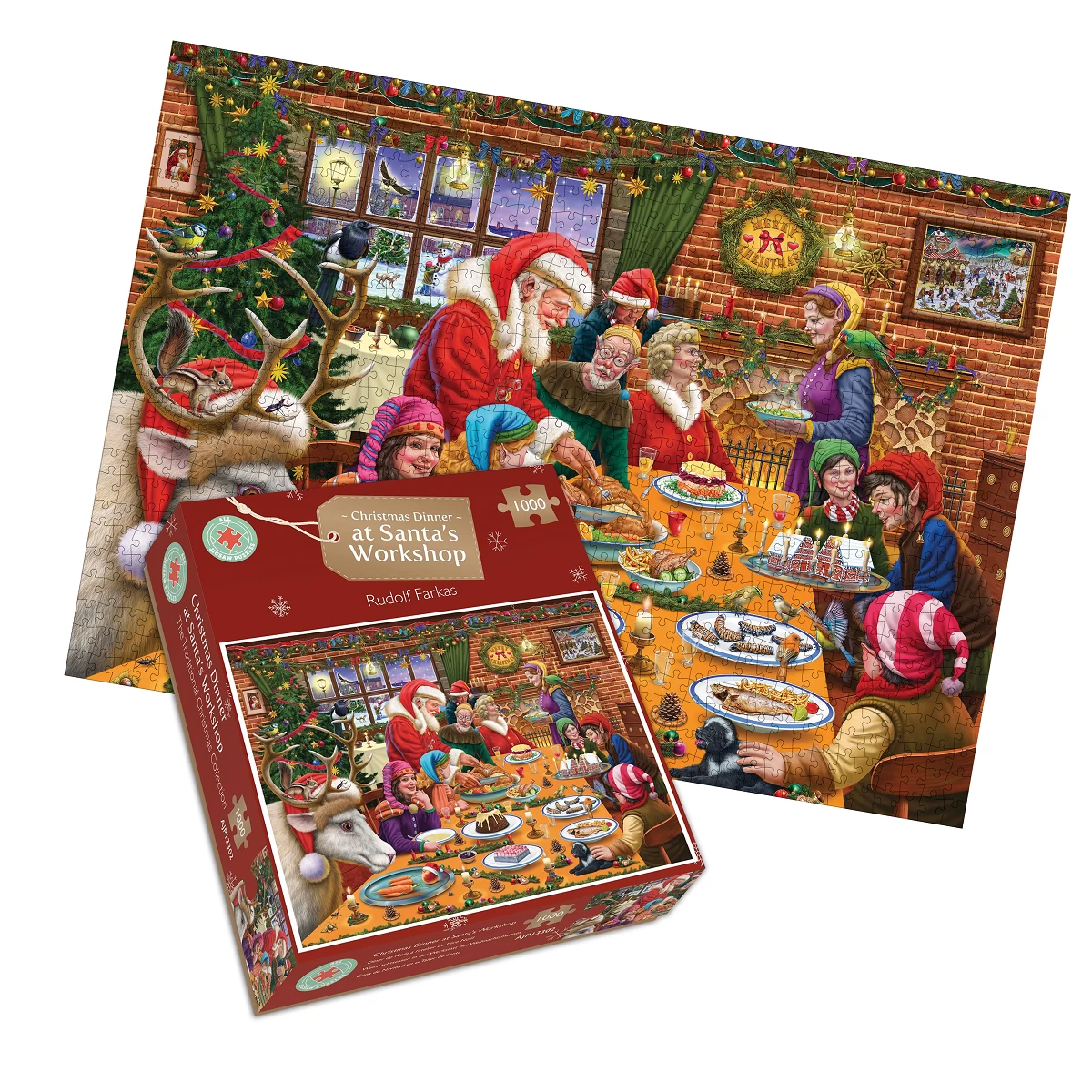 Christmas Dinner At Santa's Workshop - 1000 Piece Jigsaw Puzzles - Image 3