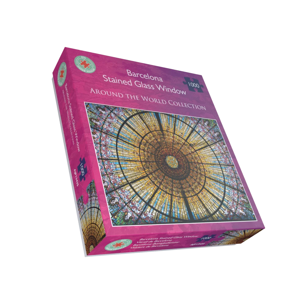 Barcelona Stained Glass Window 1000 Piece Jigsaw Puzzle - Image 2