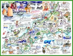 Map Of Cornwall - Tim Bulmer - 300 Piece Wooden Jigsaw Puzzle