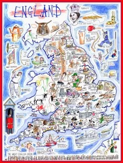 Map Of England - Tim Bulmer 1000 Piece Jigsaw Puzzle