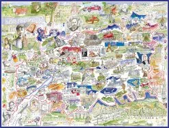 Map Of Gloucestershire - Tim Bulmer 1000 Piece Jigsaw Puzzle