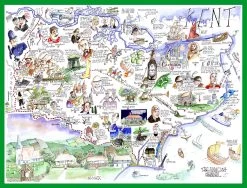 Map Of Kent - Tim Bulmer 1000 Piece Jigsaw Puzzle