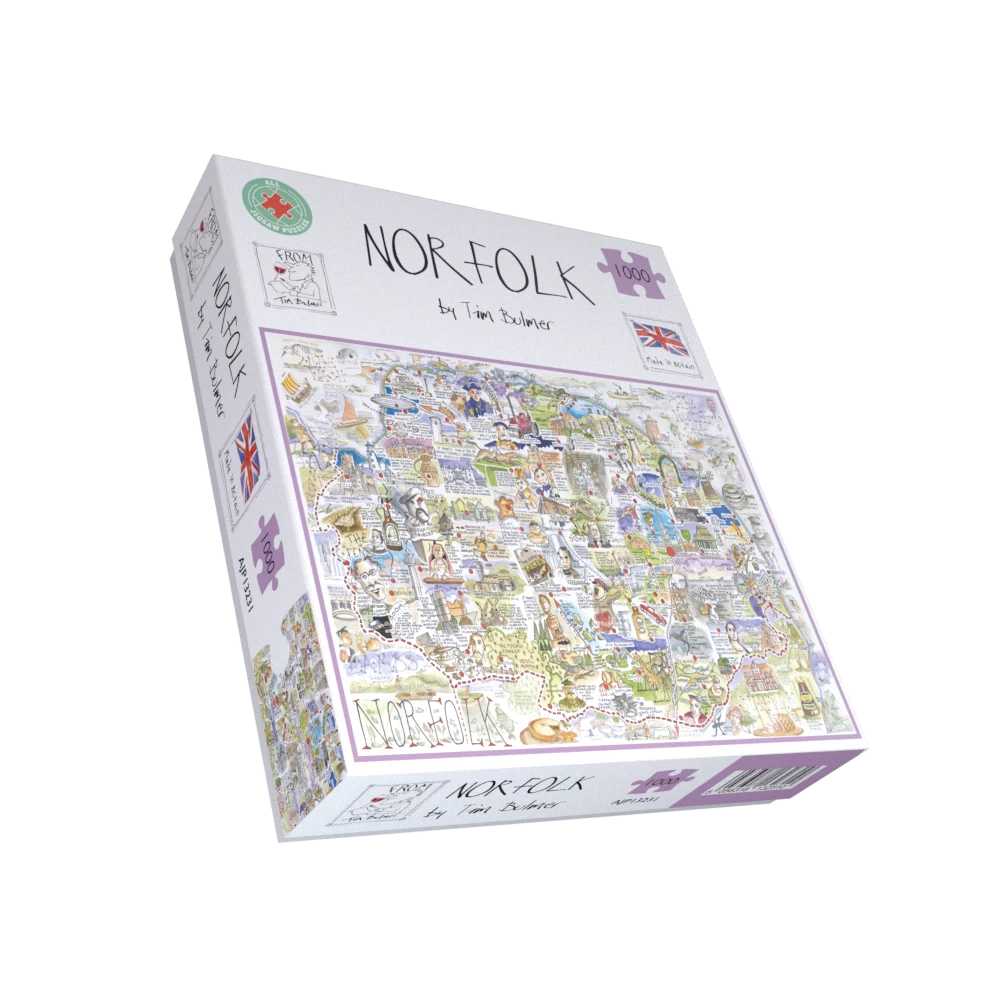 Map Of Norfolk - Tim Bulmer 1000 Piece Jigsaw Puzzle - Image 2