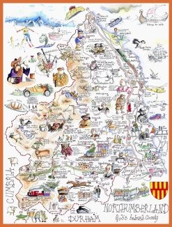 Map Of Northumberland - Tim Bulmer 1000 Piece Jigsaw Puzzle