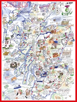Map Of Scotland - Tim Bulmer - 300 Piece Wooden Jigsaw Puzzle