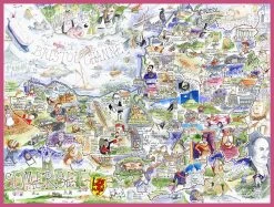 Map Of Somerset - Tim Bulmer 1000 Piece Jigsaw Puzzle