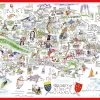 Map Of Sussex - Tim Bulmer - 300 Piece Wooden Jigsaw Puzzle