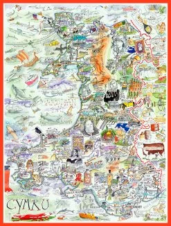 Tim Bulmer 300 Piece Map Of Wales/Cymru Wooden Jigsaw Puzzle