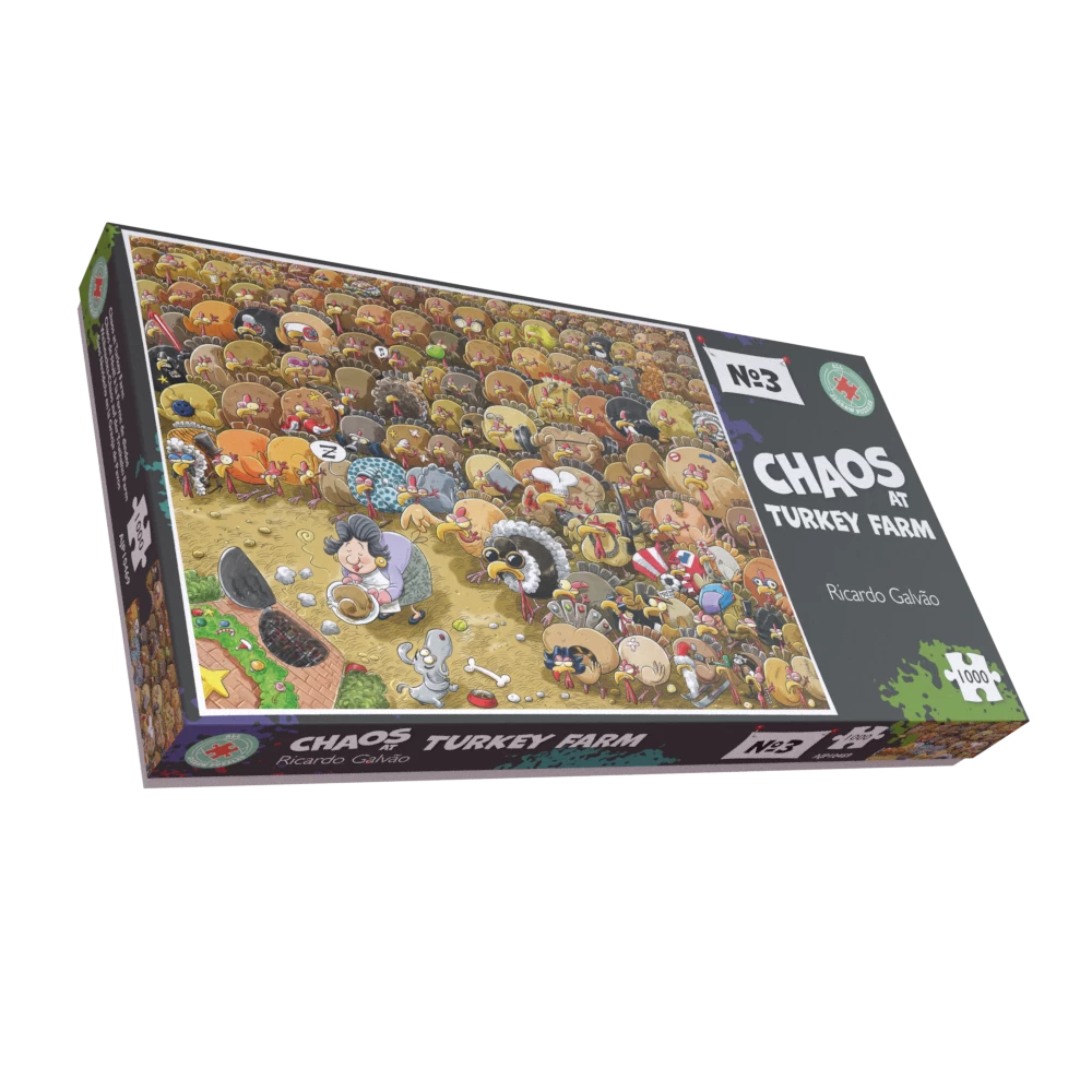 Christmas Chaos At Turkey Farm - No.3 1000 Or 500 Piece Jigsaw Puzzle - Image 2