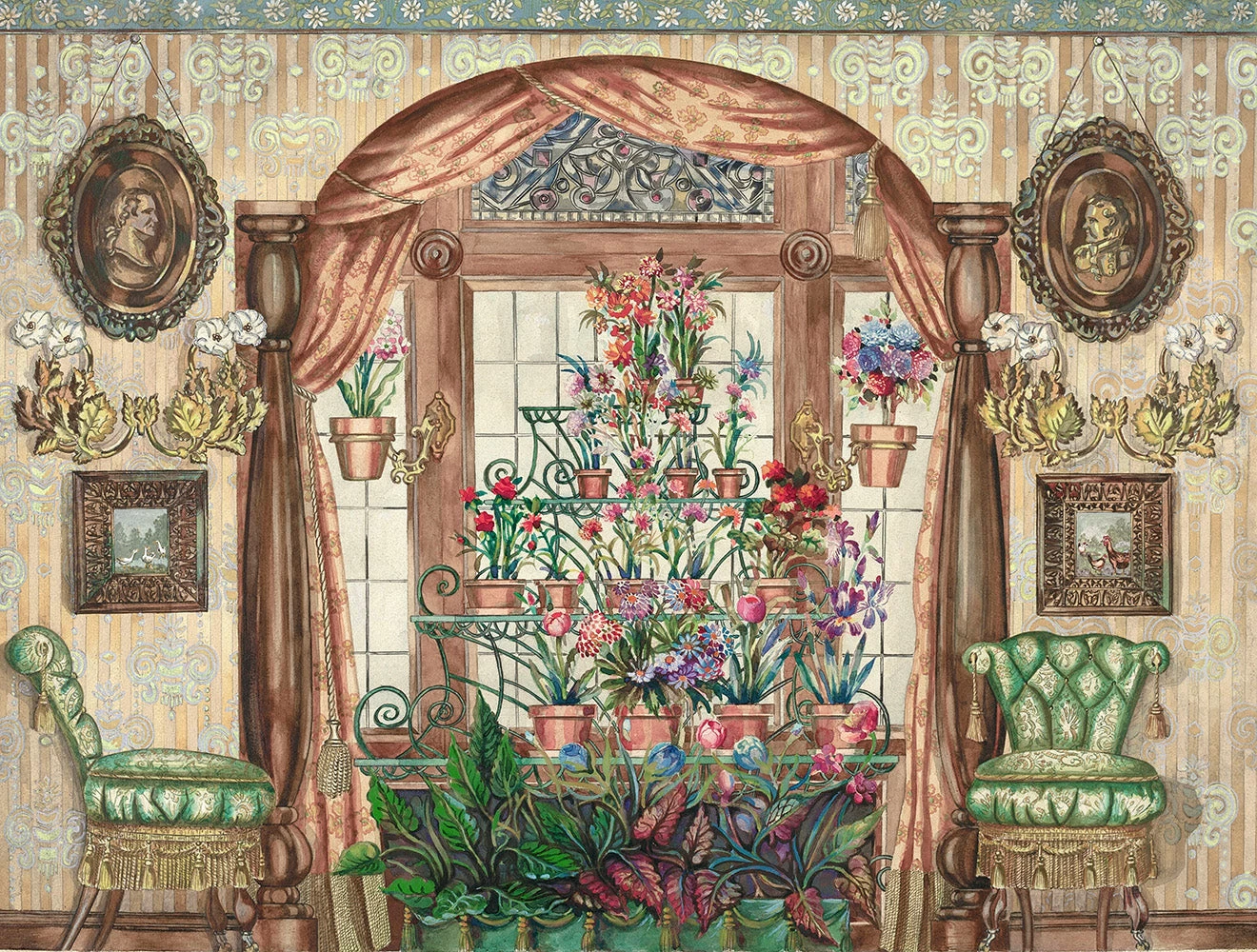 Conservatory Window With Flowers 1000 Piece Jigsaw