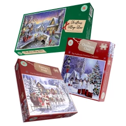 2024 Countdown To Christmas 1000 Piece Jigsaw Puzzle Bundle
