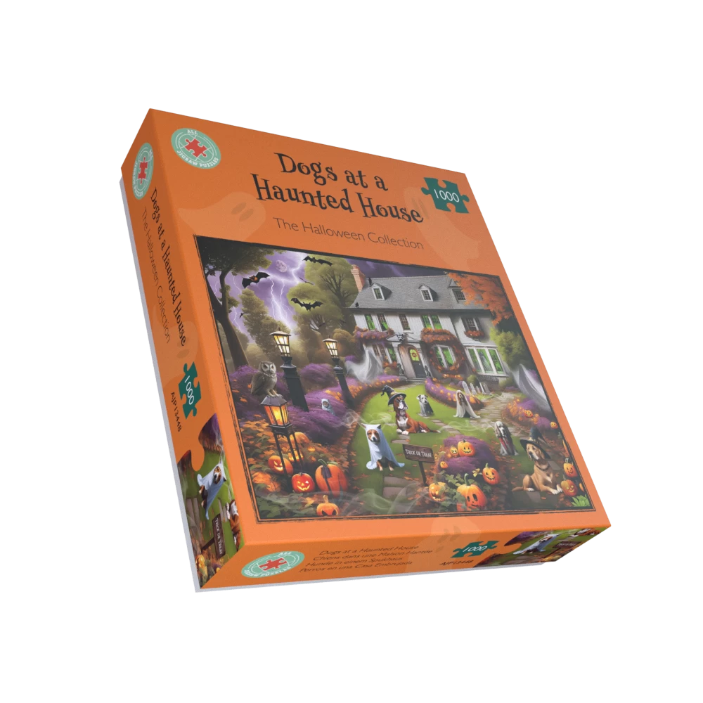 Dogs At A Haunted House 1000 Or 500 Piece Jigsaw Puzzle - Image 2