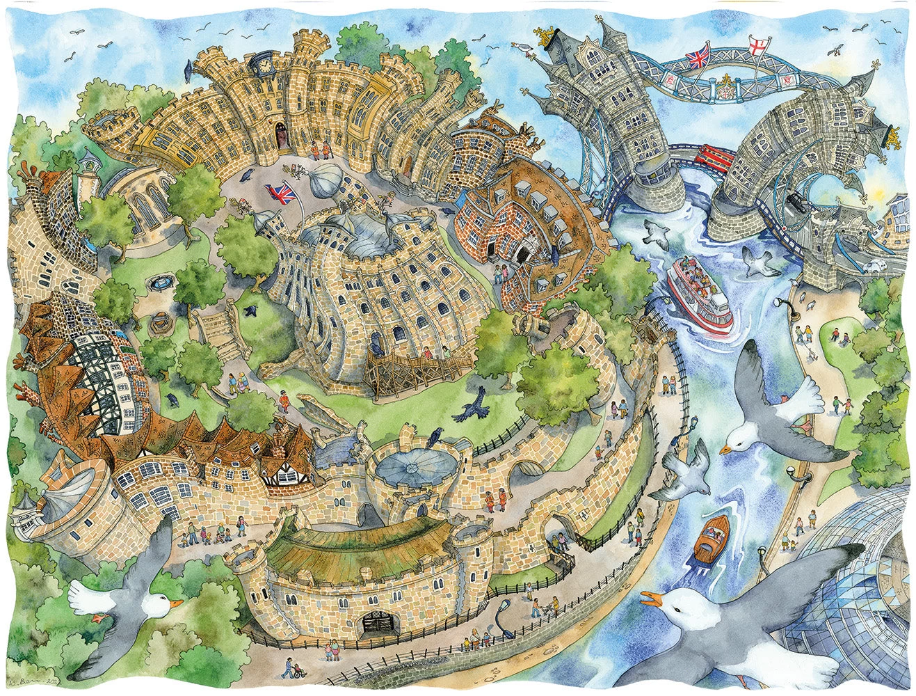 The Tower Of London And Tower Bridge - Wendy Brown 1000 Piece Jigsaw Puzzle