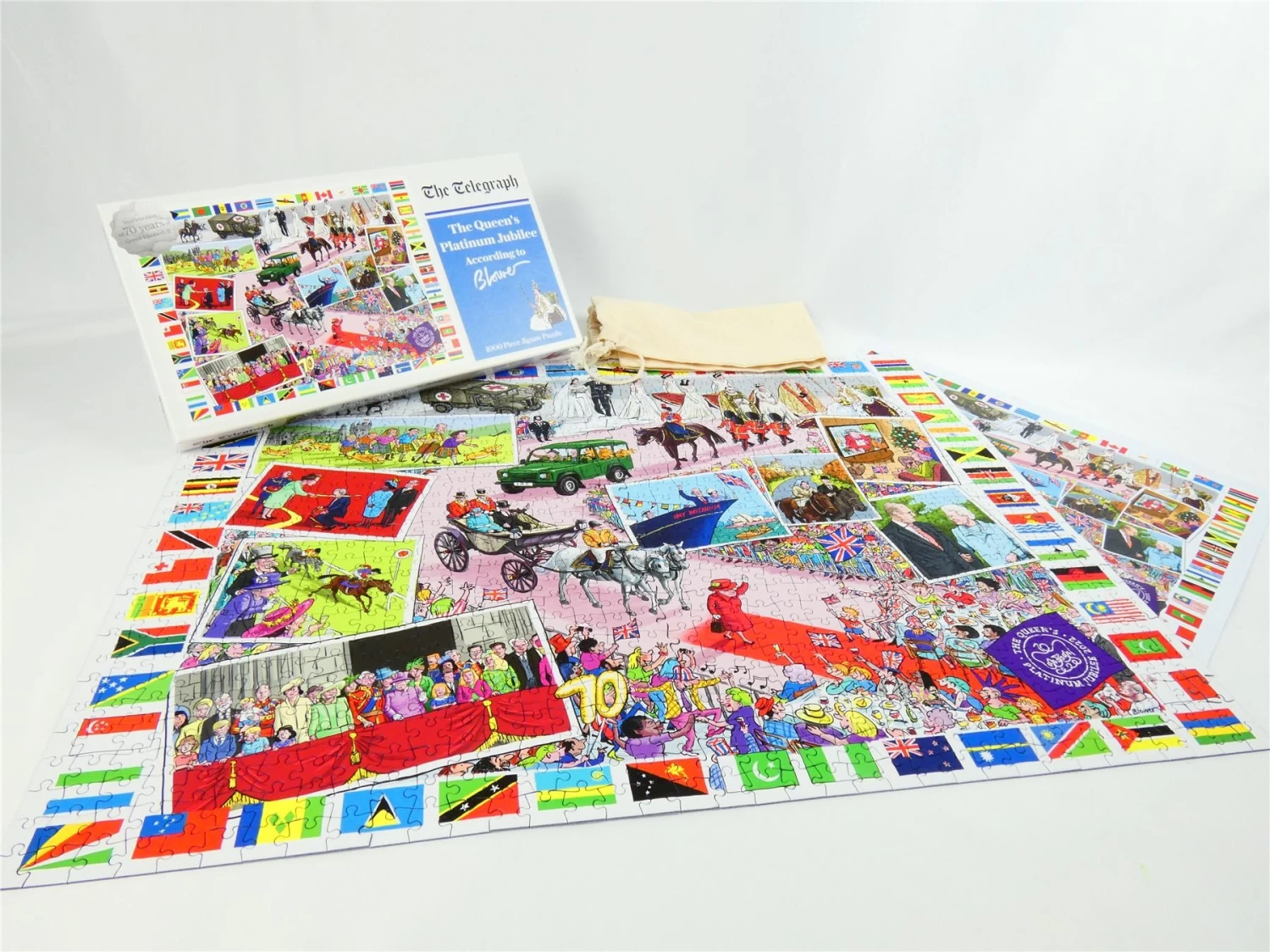 The Queen's Platinum Jubilee 2022 According To Blower 1000 Or 300 Piece Jigsaw Puzzle - Image 4