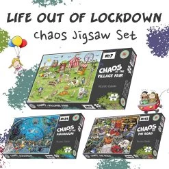 Life Out Of Lockdown Chaos 3 X 1000 Piece Jigsaw Puzzle Set