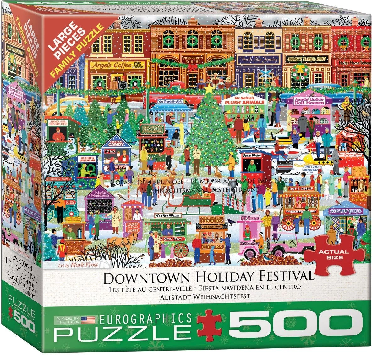 Eurographics Downtown Holiday Festival 500 Piece Jigsaw Puzzle - Image 2