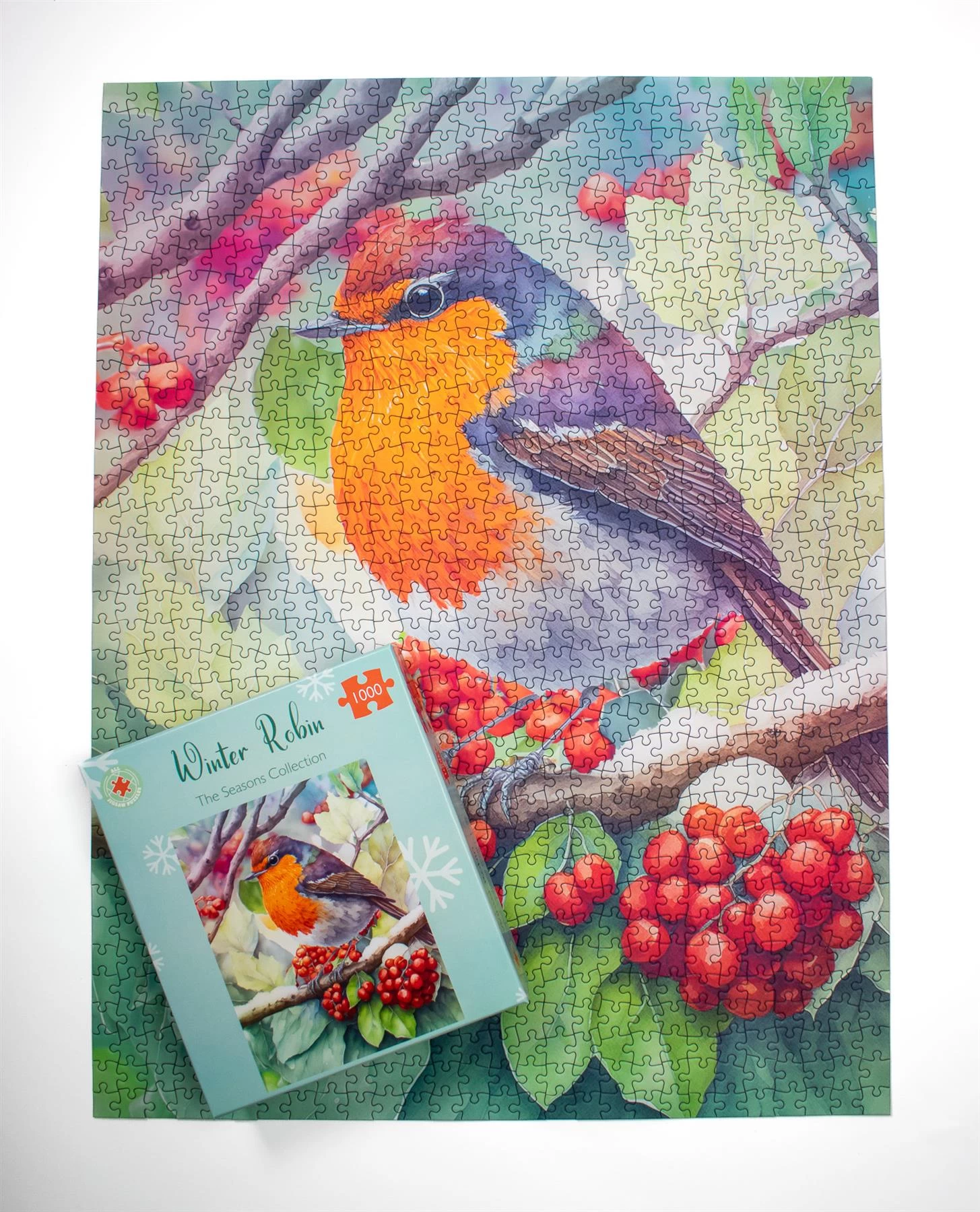 Winter Robin 1000 Piece Jigsaw Puzzle - Image 3
