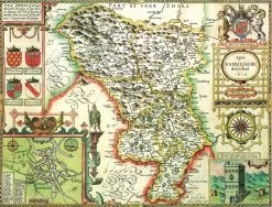 Derbyshire Historical Map 1000 Piece Jigsaw Puzzle (1610)