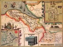 Flintshire Historical Map 1000 Piece Jigsaw Puzzle (1610)