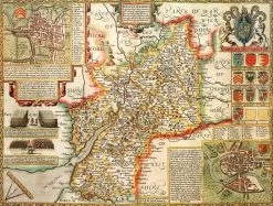 Gloucestershire Historical Map 1000 Piece Jigsaw Puzzle (1610)