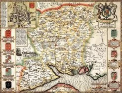 Hampshire Historical Map 1000 Piece Jigsaw Puzzle (1610)