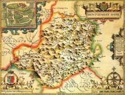 Montgomeryshire Historical Map 1000 Piece Jigsaw Puzzle (1610)