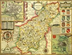 Northamptonshire Historical Map 1000 Piece Jigsaw Puzzle (1610)