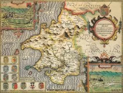 Pembrokeshire Historical Map 1000 Piece Jigsaw Puzzle (1610)