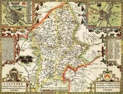 Staffordshire Historical Map 1000 Piece Jigsaw Puzzle (1610)