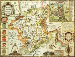 Worcestershire Historical Map 1000 Piece Jigsaw Puzzle (1610)