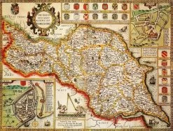 Yorkshire North & East Riding Historical Map 1000 Piece Jigsaw Puzzle (1610)