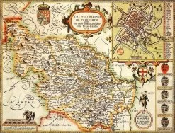 Yorkshire West Riding Historical Map 1000 Piece Jigsaw Puzzle (1610)