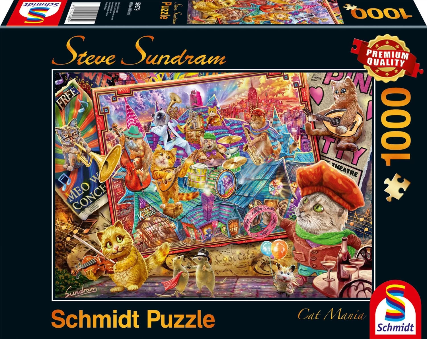 Schmidt Steve Sundram: Cat Mania 1000 Piece Jigsaw Puzzle - Image 2