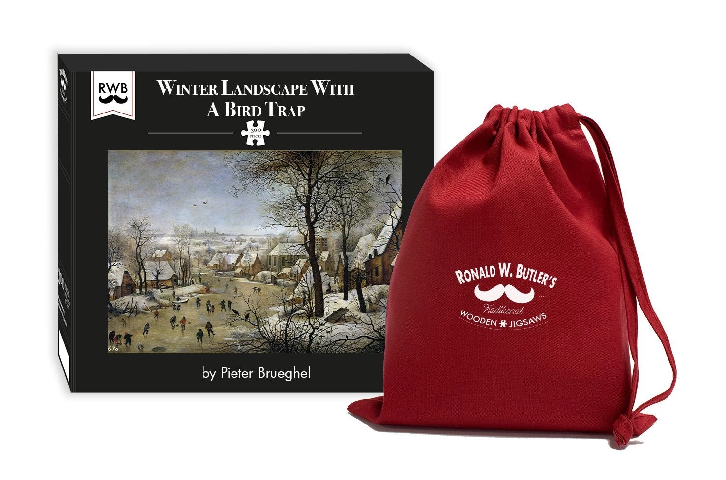 Winter Landscape With A Bird Trap - 300 Piece Wooden Jigsaw Puzzle